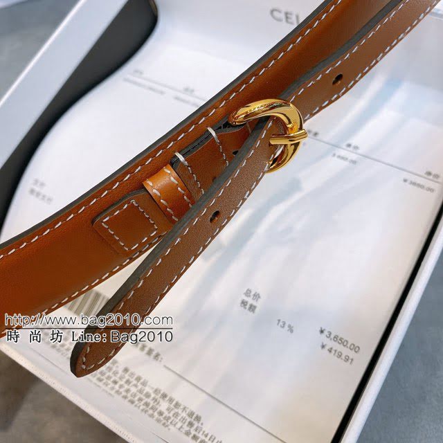CELINE女士皮帶 賽琳馬銜扣腰帶 賽琳小牛皮可調節皮帶  jjp1142